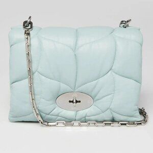 Mulberry Acrylic Green Quilted Leather Little Softie Crossbody Bag